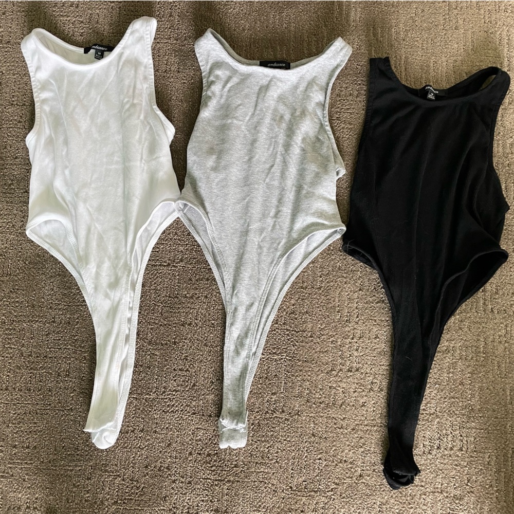 3 High Cut Bodysuits